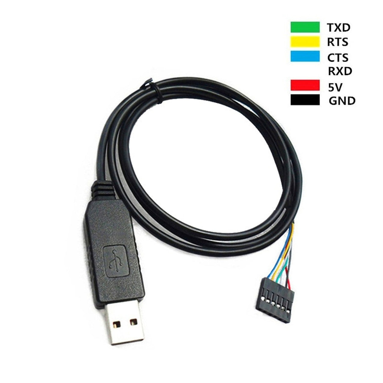 6 pin FTDI Cable 5V with CTS and RTS — ThinkRobotics.in