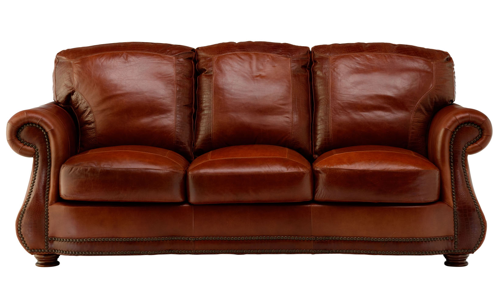 brandy gator leather sofa