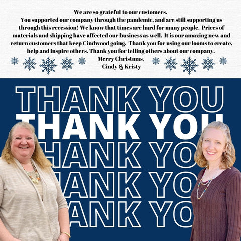 Thank you for an amazing year from Cindy and Kristy. We are grateful for all of our customers and your support through out the pandemic and this recession. 