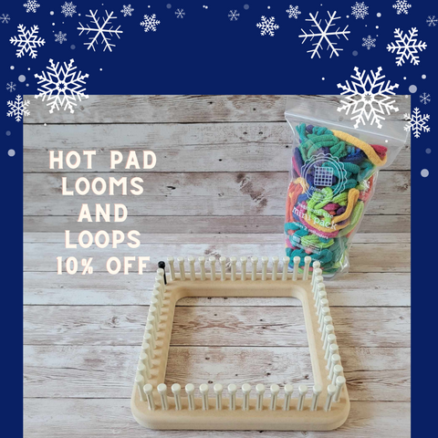 Hot pad looms and weaving loops  On Sale 10% off