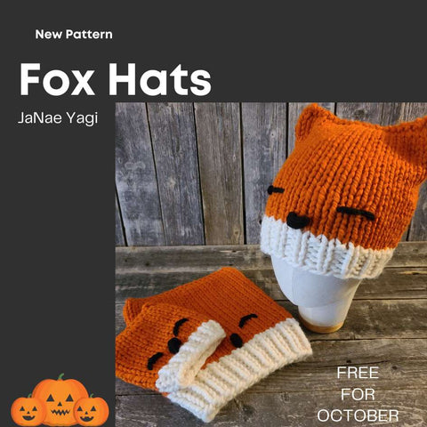 Free October Pattern is Fox Hats by JaNae Ygi