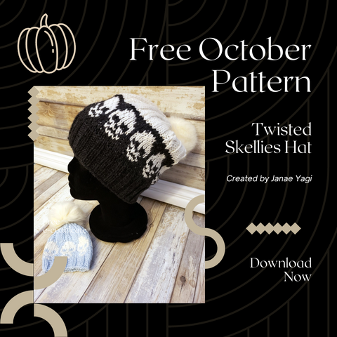 Free October Pattern Twisted Skellies Hat by JaNae Yagi