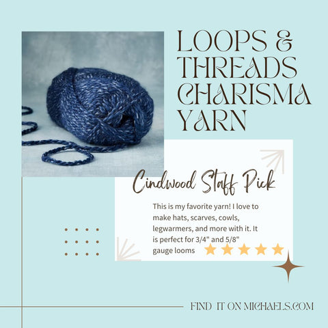 Cindwood Staff Pick: Loops and Threads Chrisma Yarn you can buy it at Michaels.com 