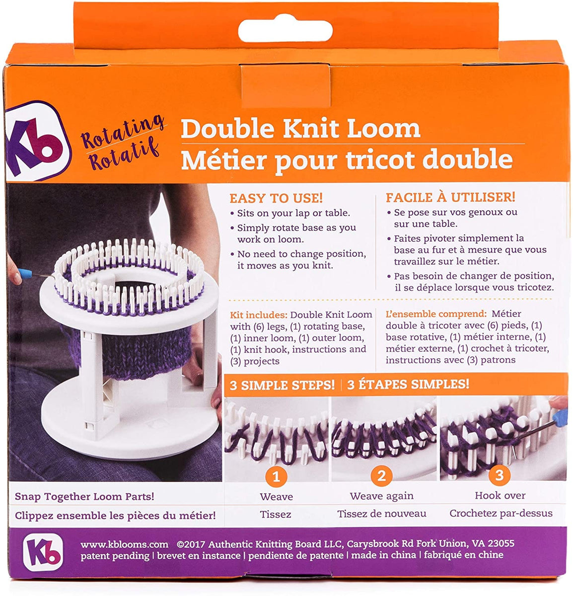 KB Rotating Double Knit Loom – CinDWood Looms