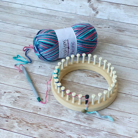 5/8 36 peg Child Hat Knitting Loom 2-6 yrs – CinDWood Looms