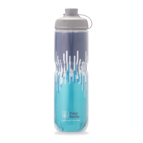 Polar Bottle 24 oz Sport Insulated Water Bottle - BPA Free, Sport & Bike Squeeze  Bottle with Handle (Blue/Silver Contender) 