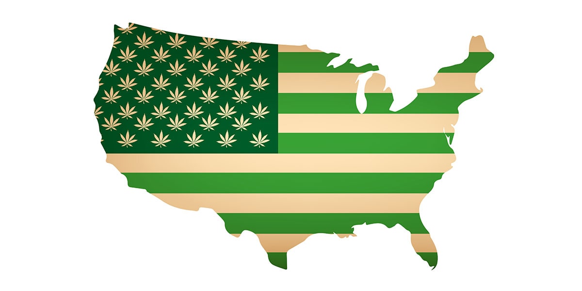 united states cannabis flag on top of country