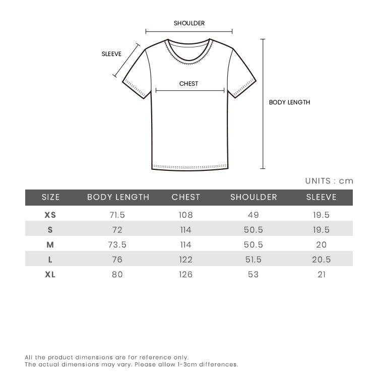 size chart for boy shirt