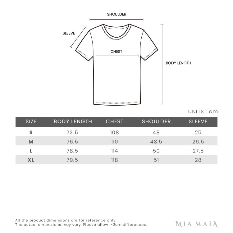 Fendi Fiend T-shirt | Size Chart – Mia Maia