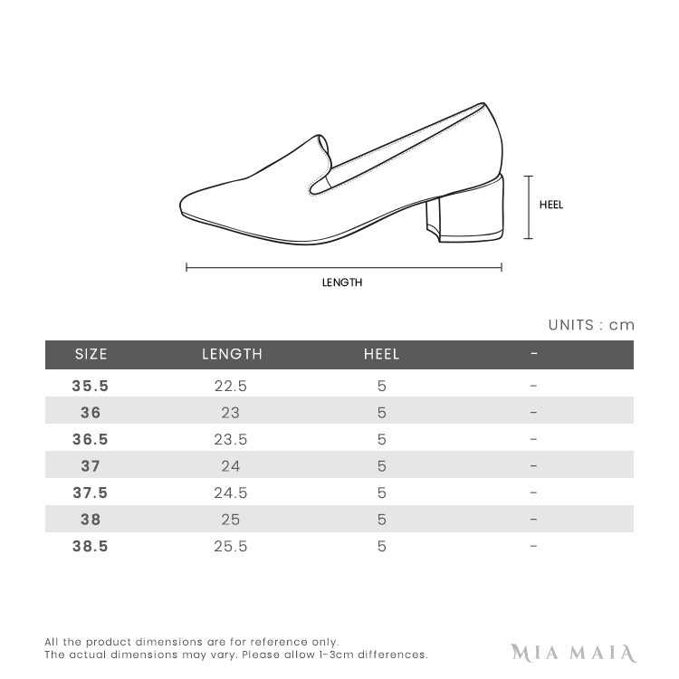 heel size chart