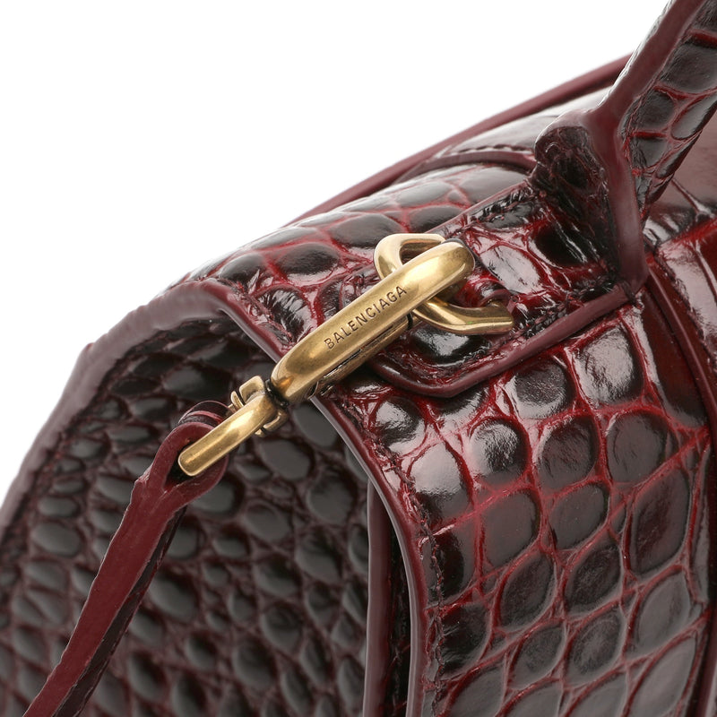 Balenciaga Hourglass Tote Bag in crocodile-effect