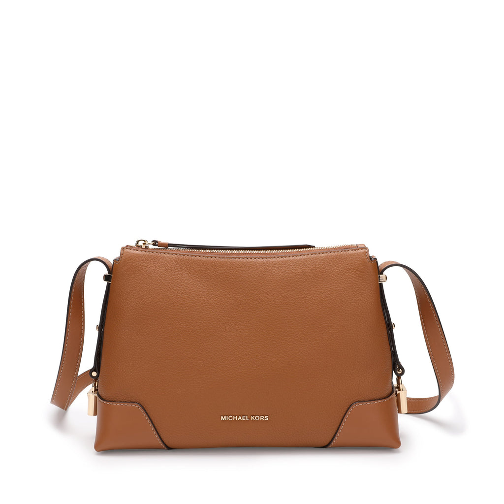 crosby medium pebbled leather messenger