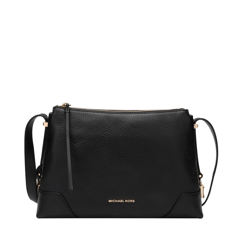 crosby medium pebbled leather messenger