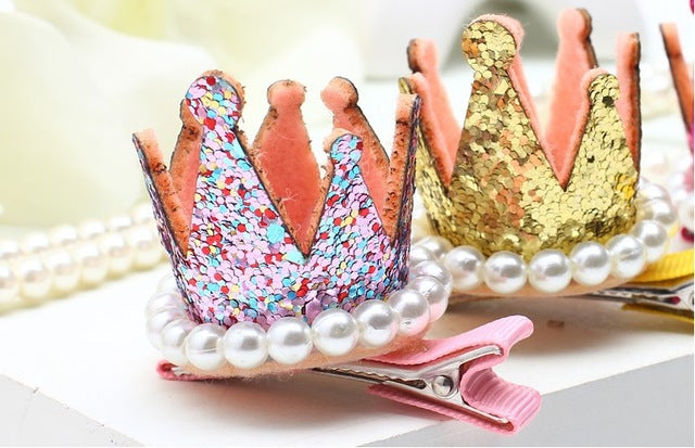 princess crown hair clips