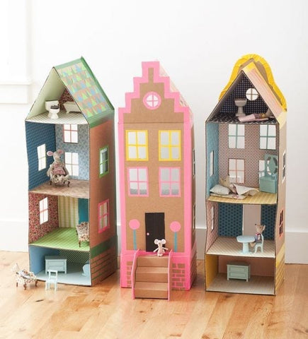 Cute Dutch Gable Inspired Cardboard Dolls Houses