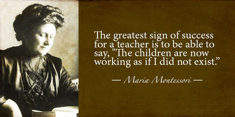 Maria montessori quote with a portrait of montessori 