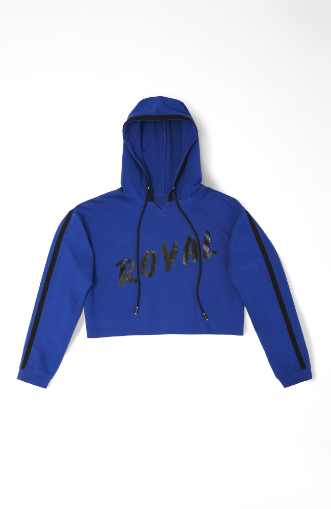 cropped hoodie blue