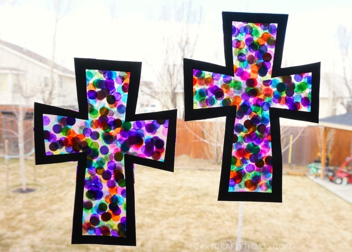 STAINED GLASS CROSS CRAFT – I Heart Crafty Things
