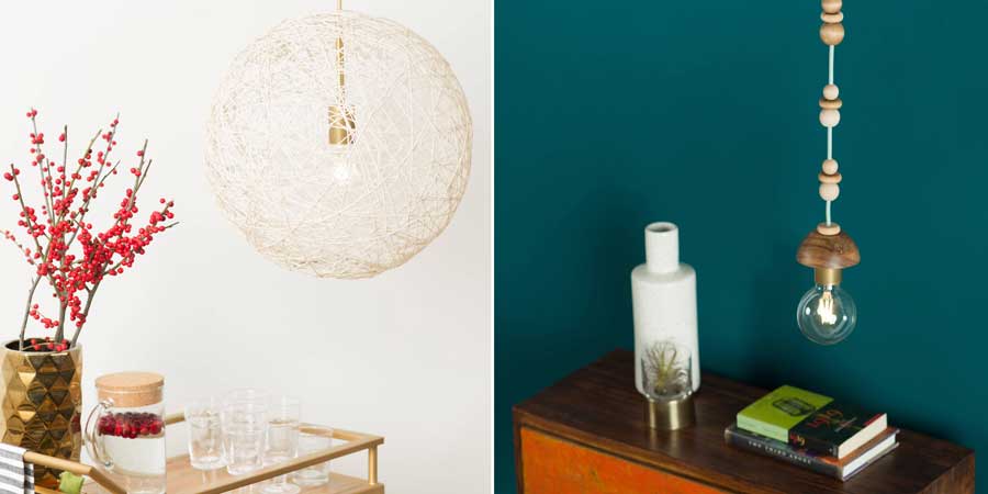DIY String Shade with string and glue