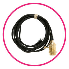 Brass Plug-In Pendant Light - Black