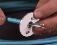 how to wire a porcelain socket sliding wire through cap
