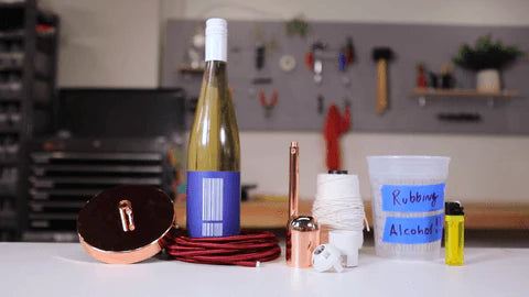 wine bottle pendant light materials