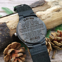 Load image into Gallery viewer, To Husband- My Missing Piece Engraved Wooden Watch W1701