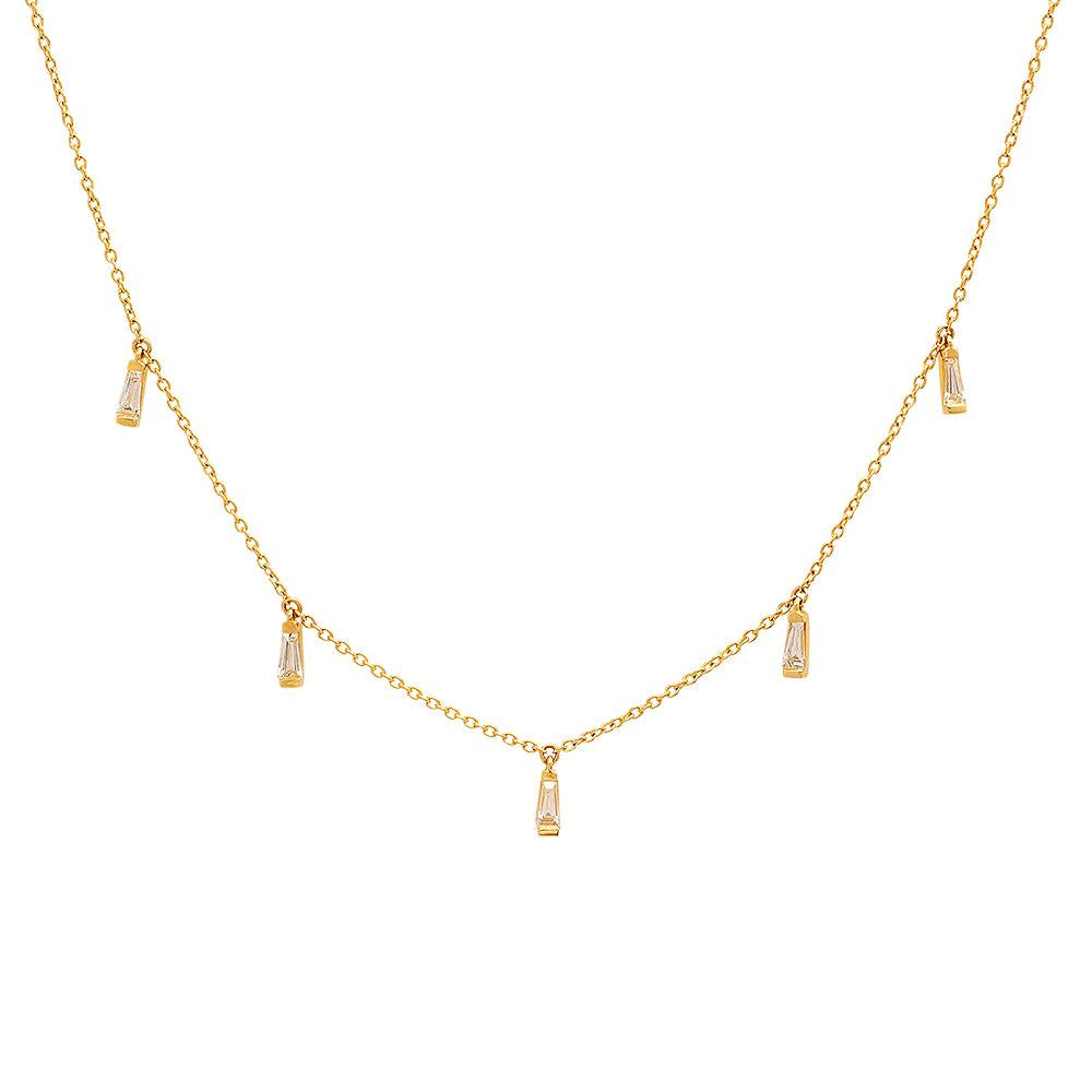 Eriness Jewelry Diamond Baguette Necklace