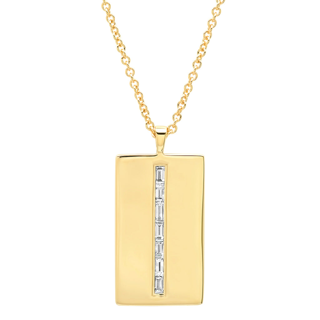 diamond dog tag necklace gold