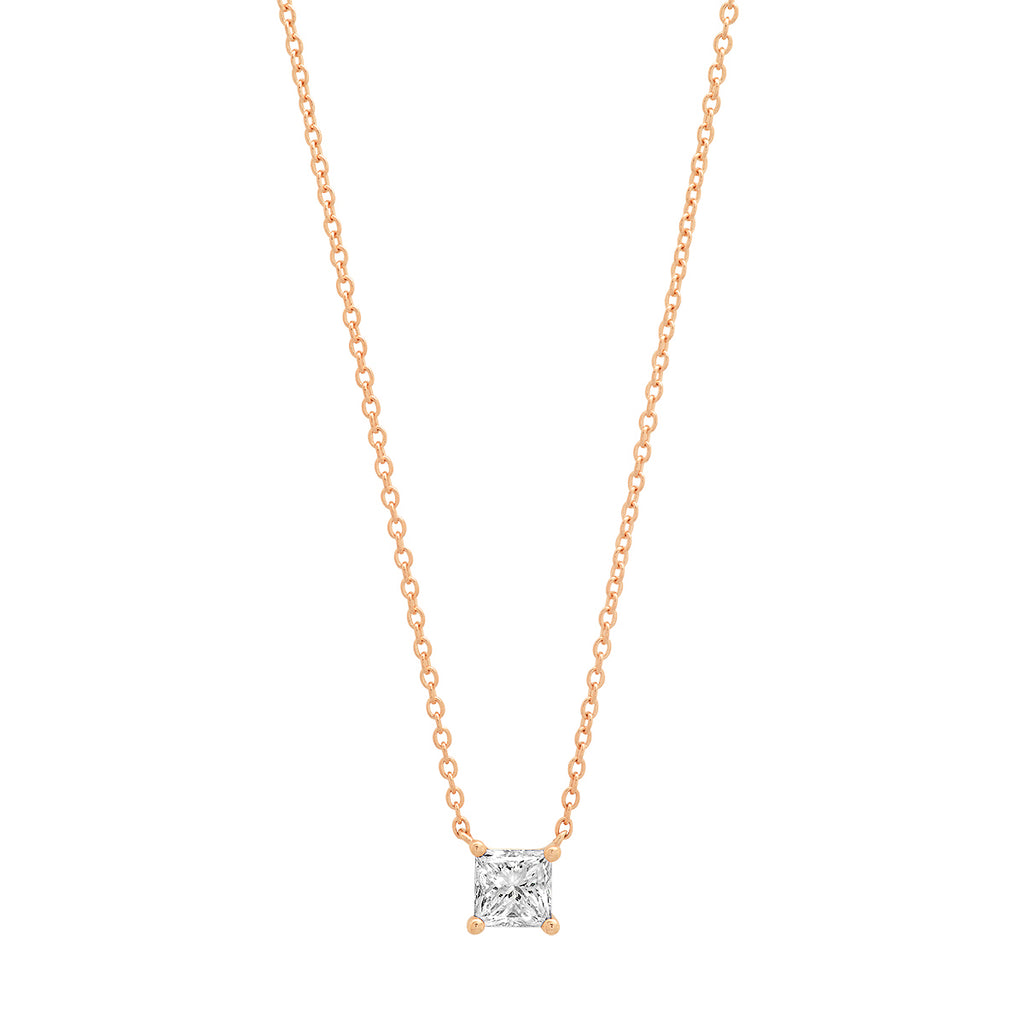 gold square diamond necklace