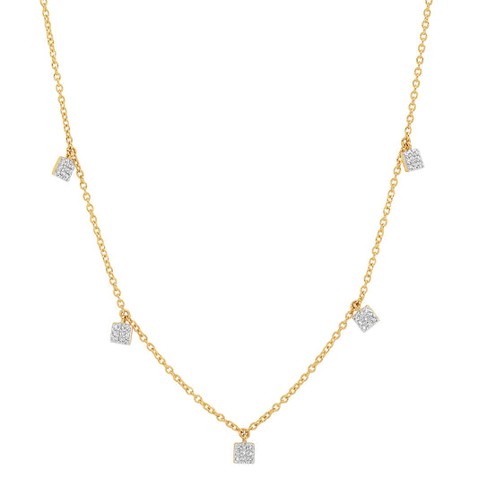 Diamond Square Illusion Necklace- Eriness Jewelry