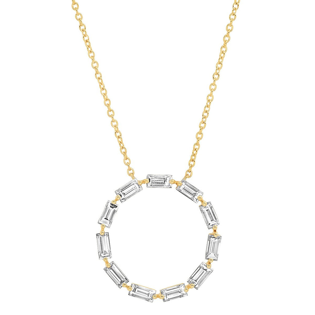 diamond baguette pendant necklace