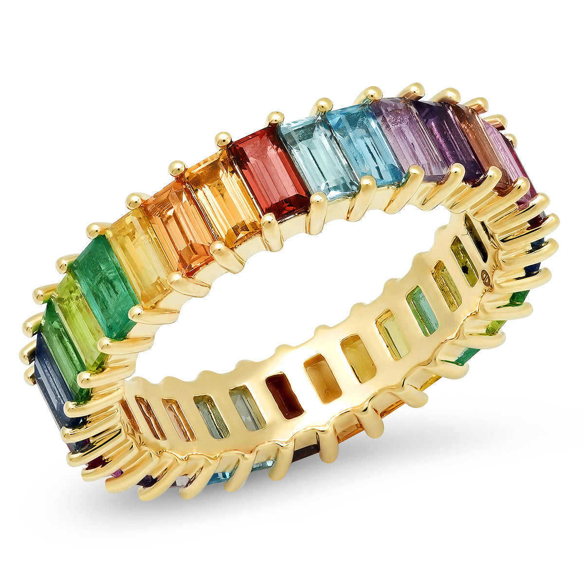 Eriness Jewelry Multi Colored Vertical Baguette Ring