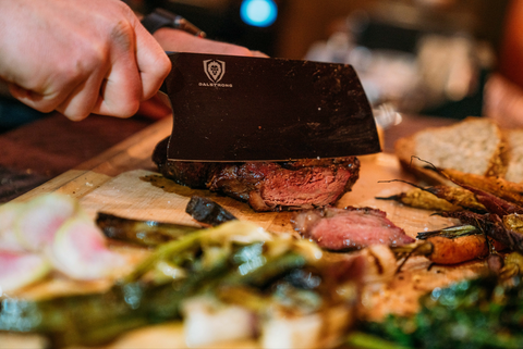 steak being cut 