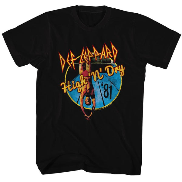 Def Leppard-High 'N' Dry-Black Adult S/S Tshirt - Coastline Mall