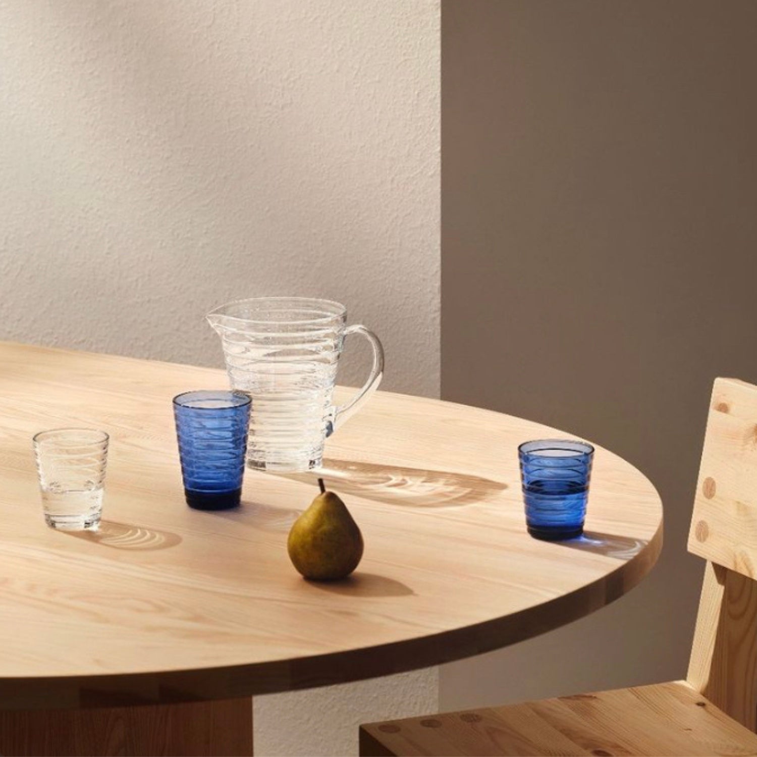 Iittala Aino Aalto Collection in Ultramarine Blue and Clear