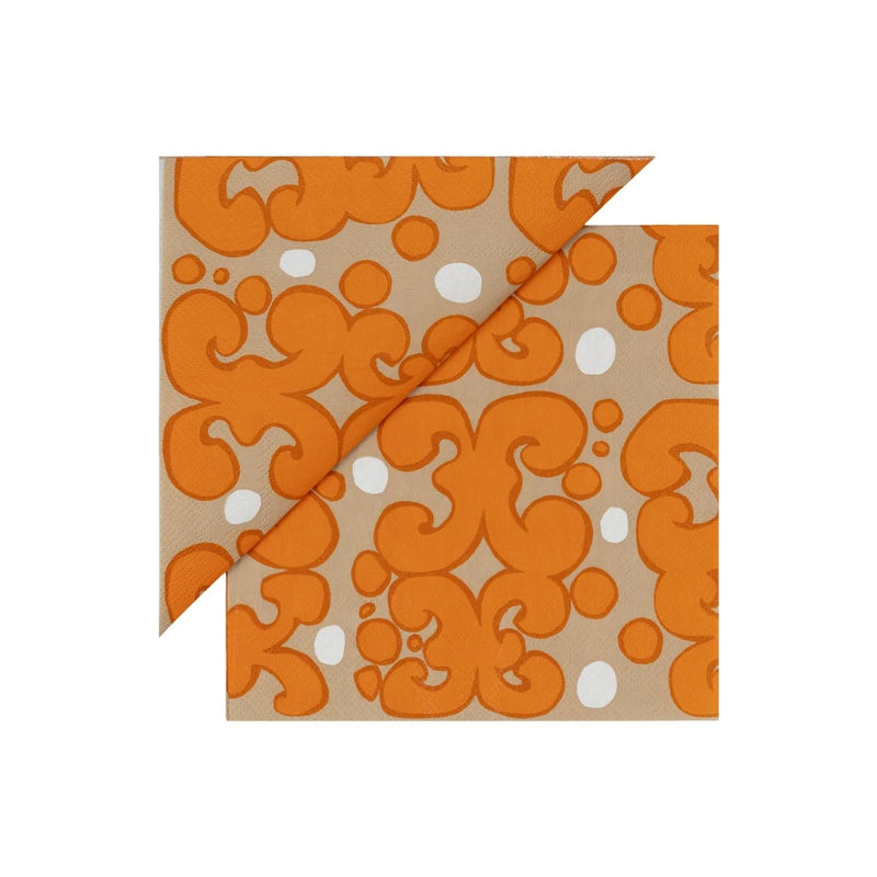 Marimekko KEIDAS Orange and Brown Cocktail Napkins | NØRDIK