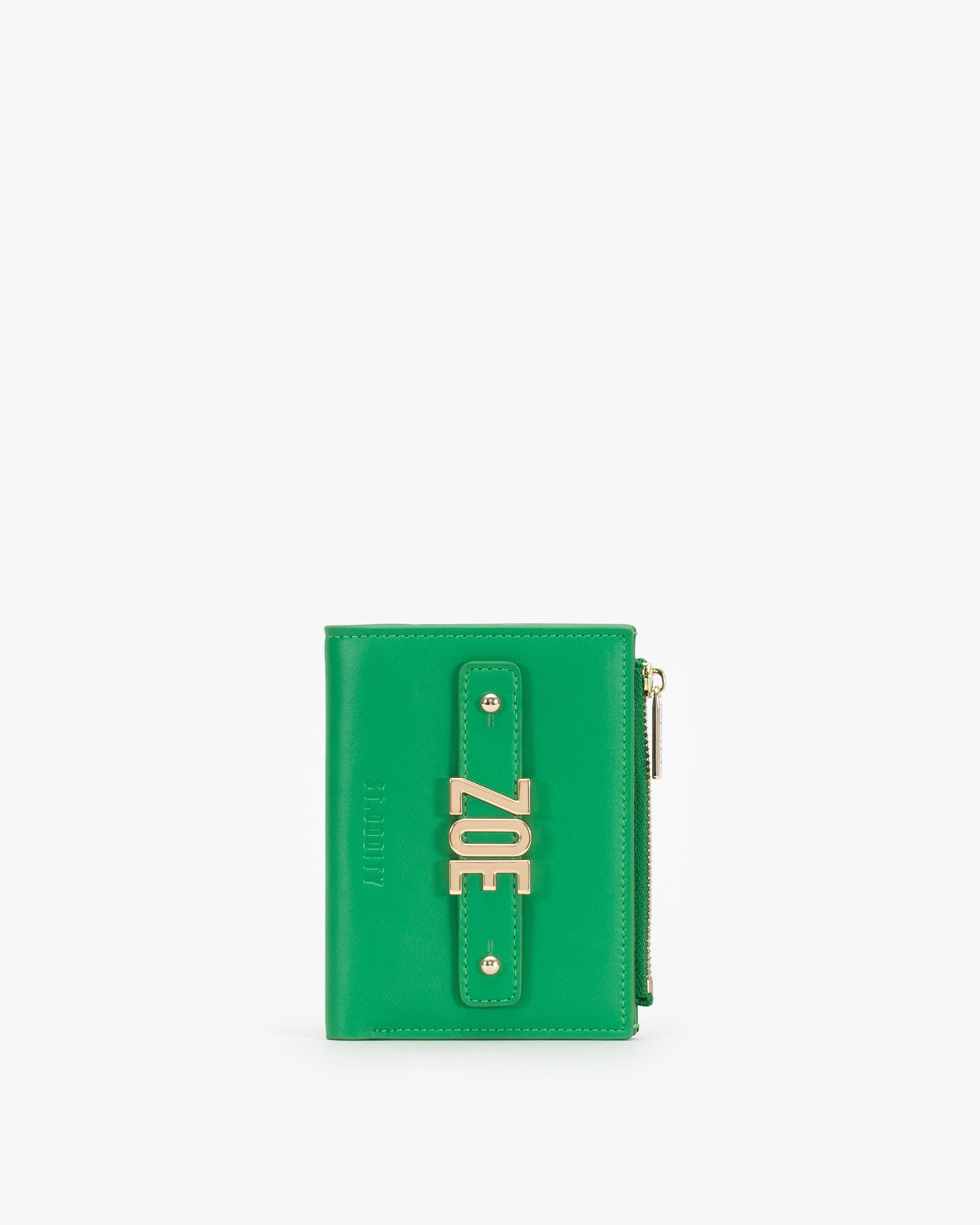 Wallet in Grass Green with Personalised Hardware – St. Oddity