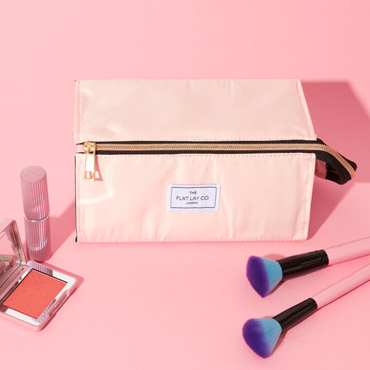 Pink Velvet Open Flat Makeup Box Bag and Tray – The Flat Lay Co.