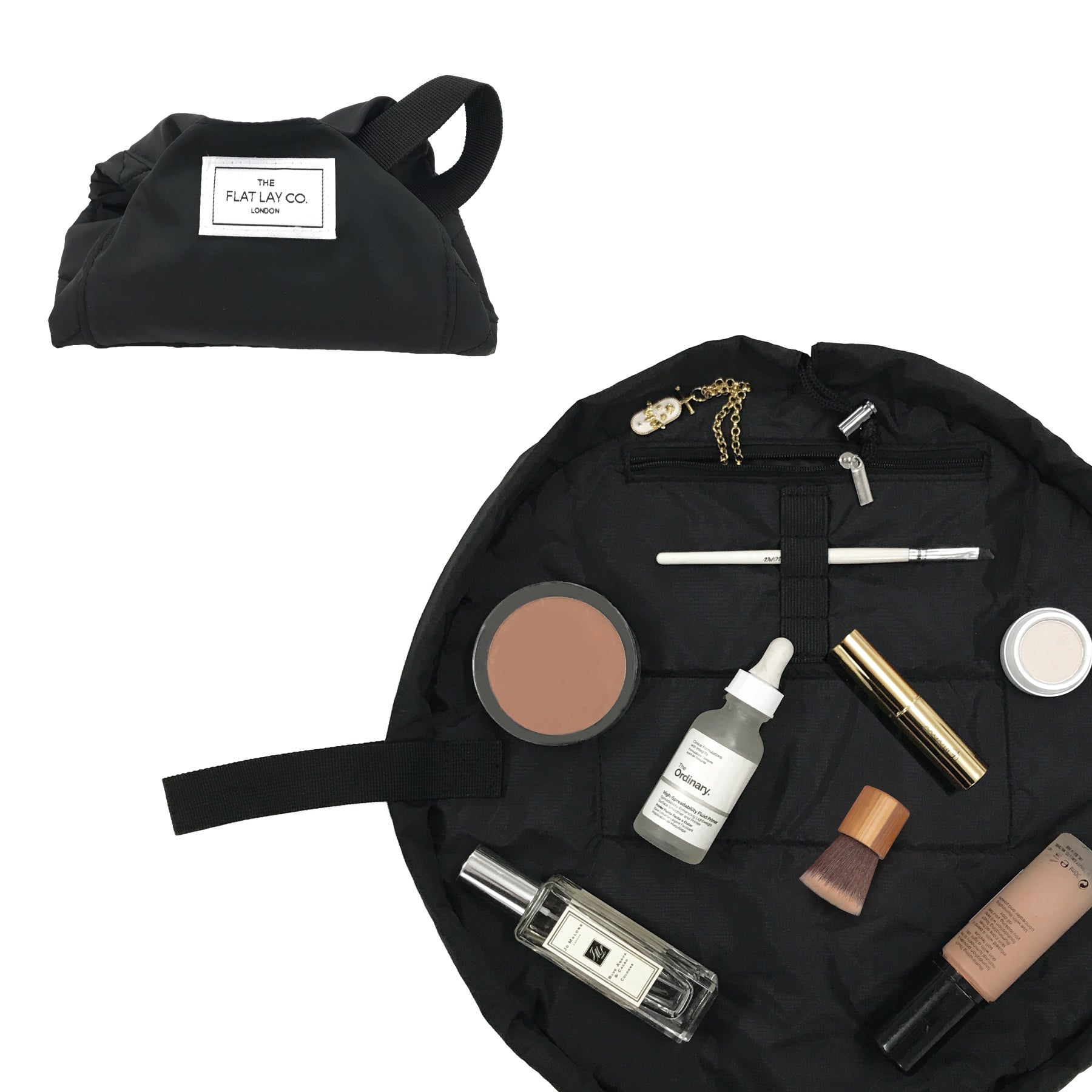 Mini Open Flat Makeup Bag Classic Black USA – The Flat Lay Co.
