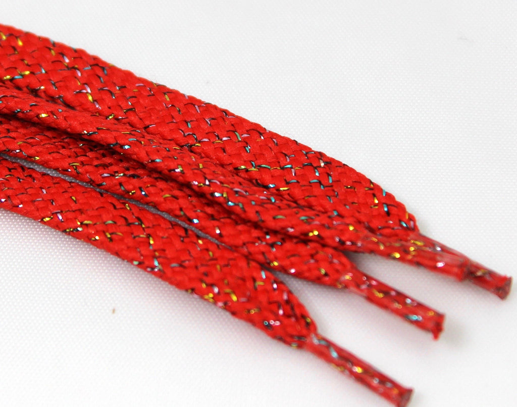 red glitter shoelaces