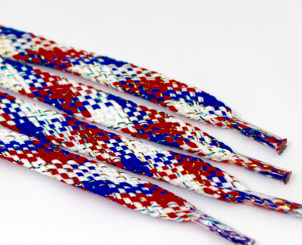 red white blue shoelaces