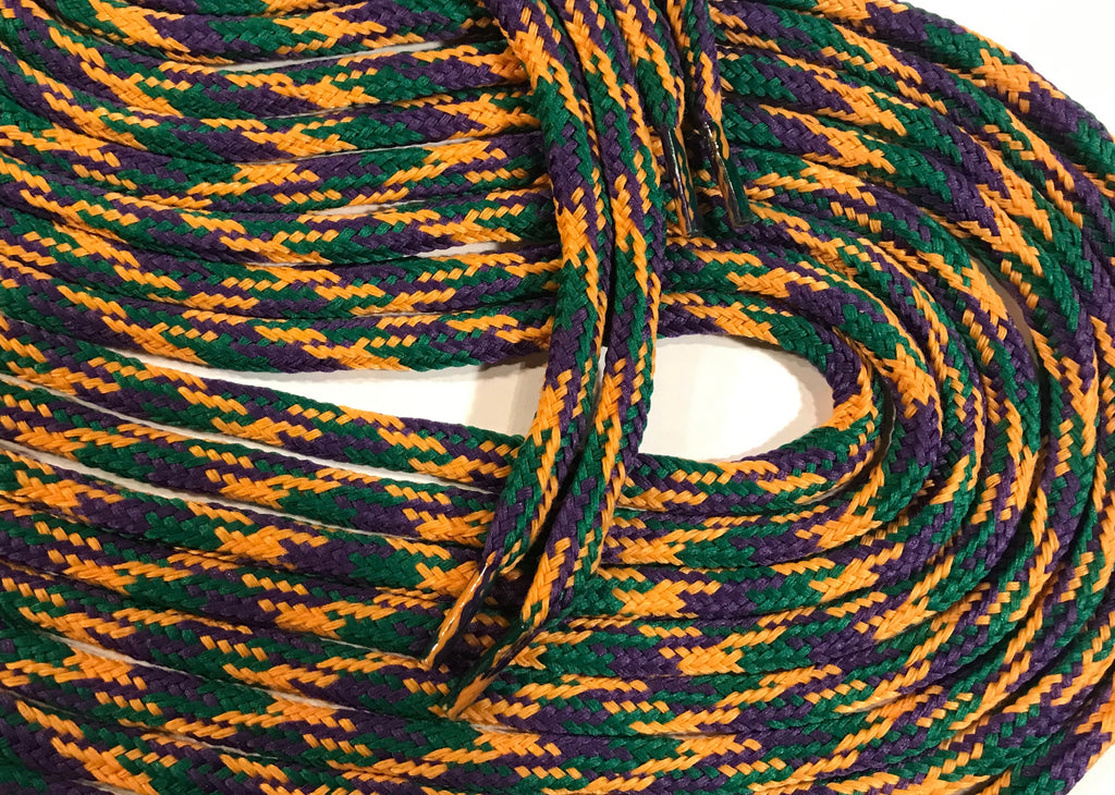 purple and gold shoelaces