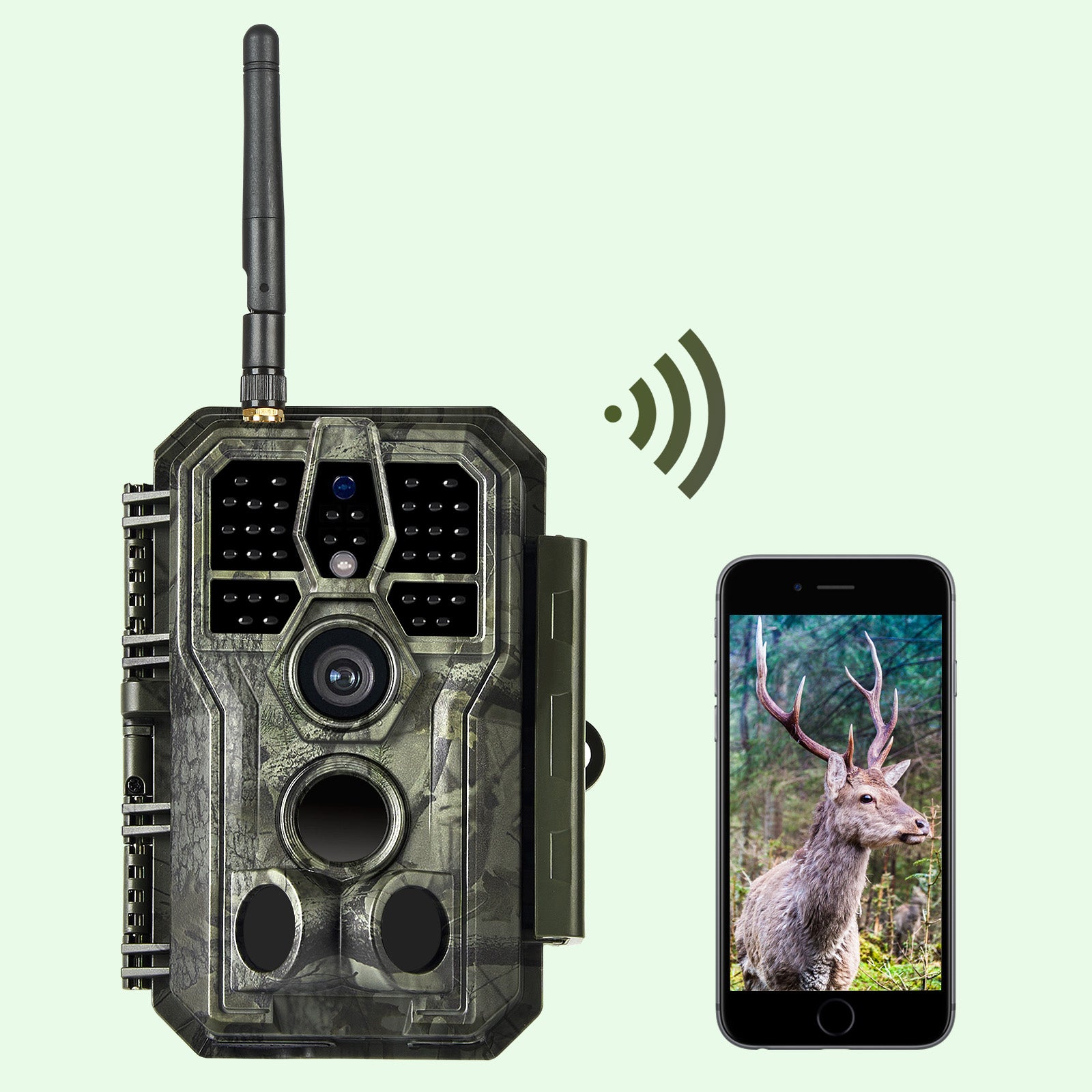 Bluetooth WIFI Trail Cameras 32MP 1296P for Wildlife Observing & Home or Backyard Security Night Vision Motion Activated Waterpr - BlazeVideo USA product image