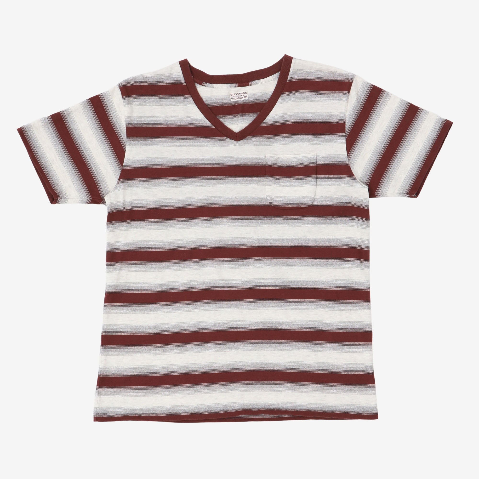 Image of Striped V Neck T-Shirt