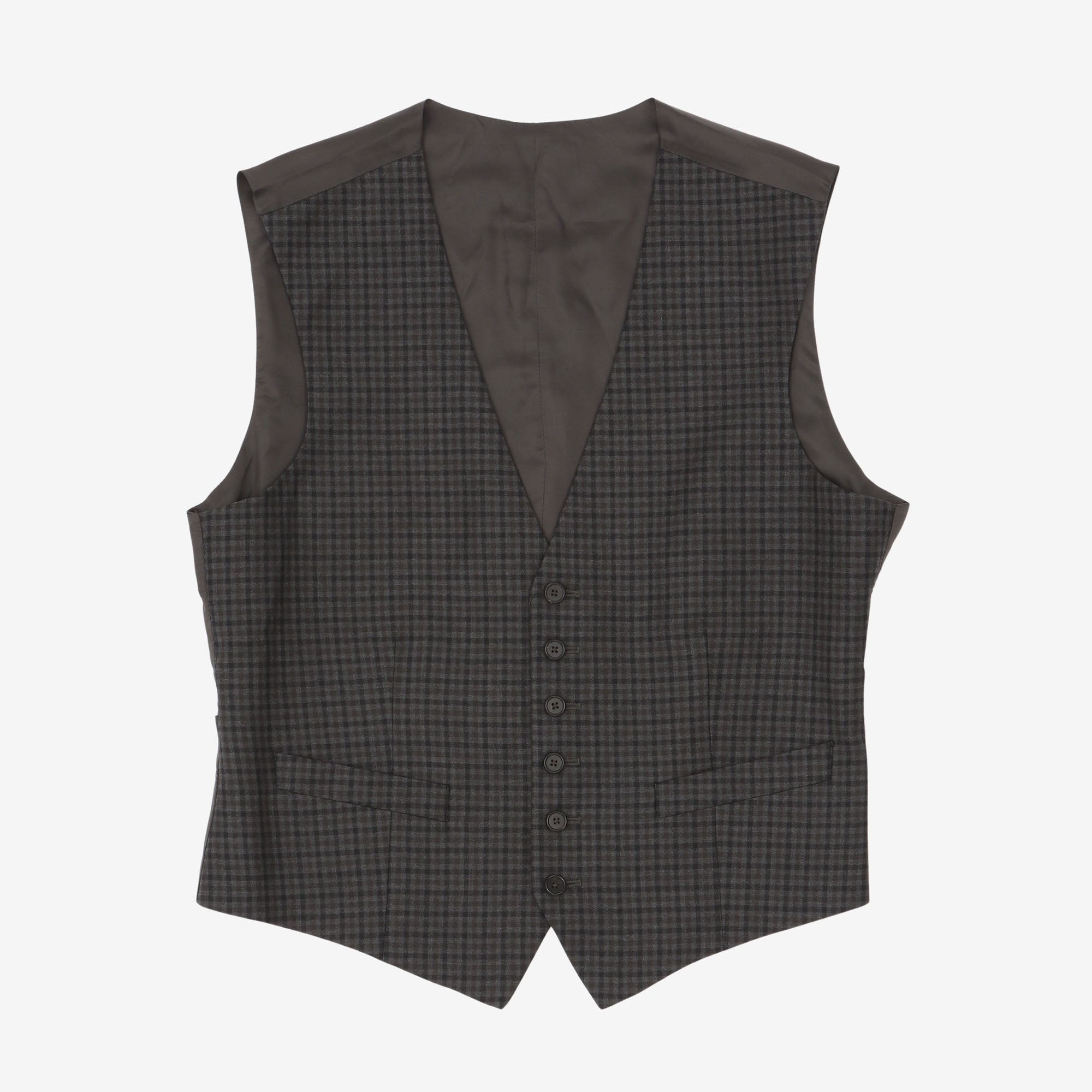 Image of Wool Check Waistcoat