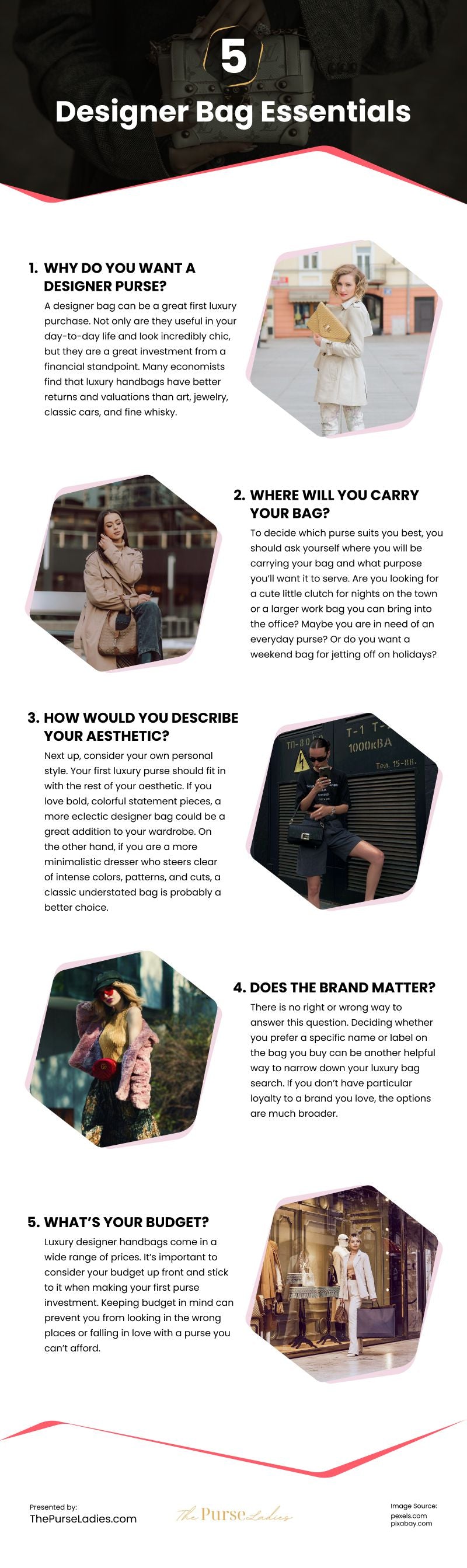 5 Designer Bag Essentials Infographic