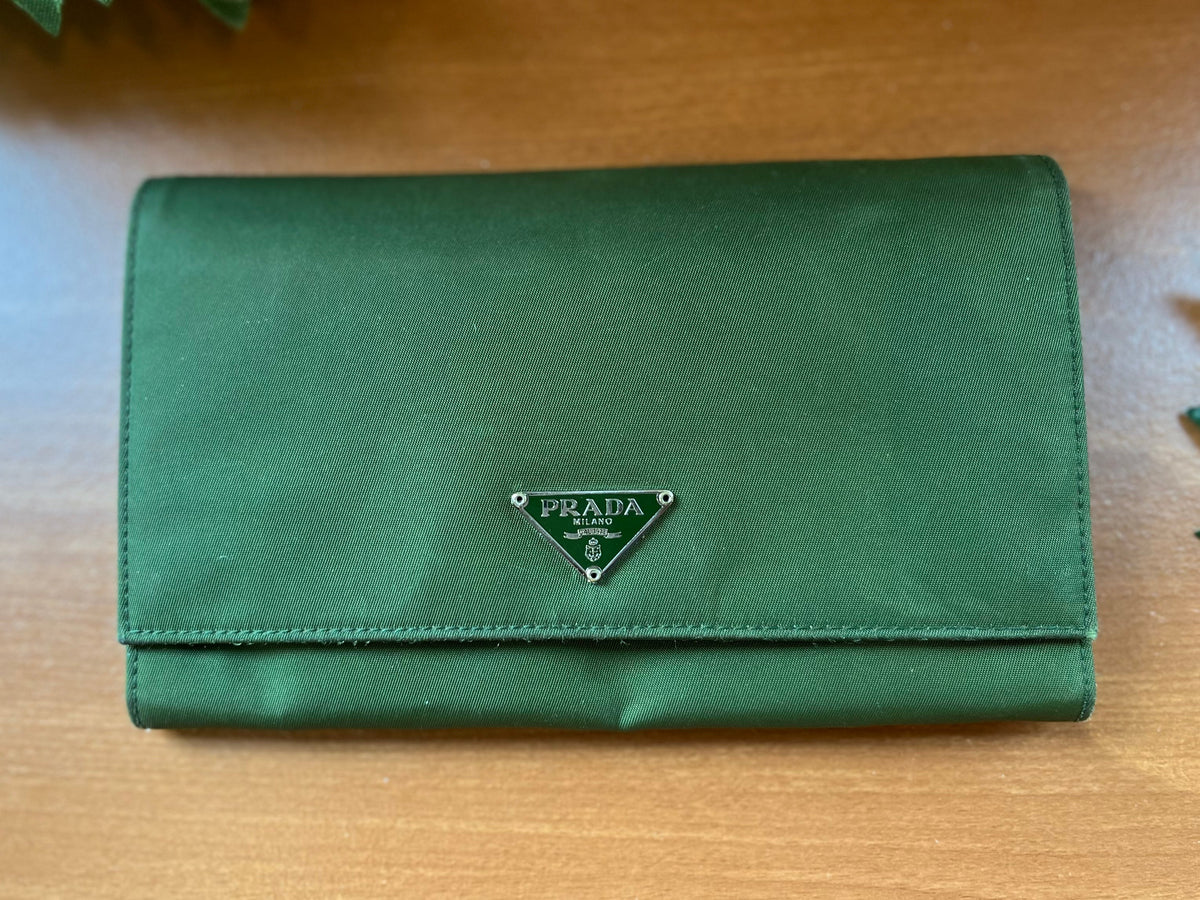 PRADA Green Nylon Wallet - The Purse Ladies