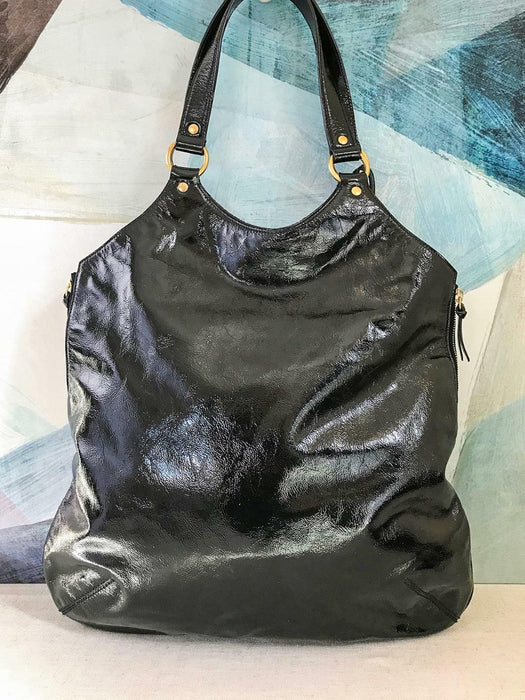 navy patent leather bag