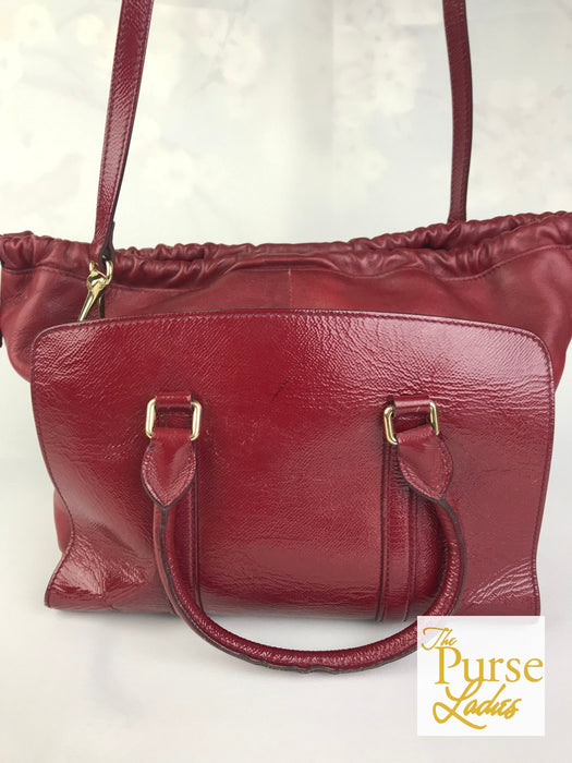 burberry red leather handbag